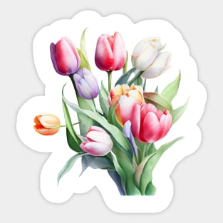 Tulip flowers bouquet Sticker